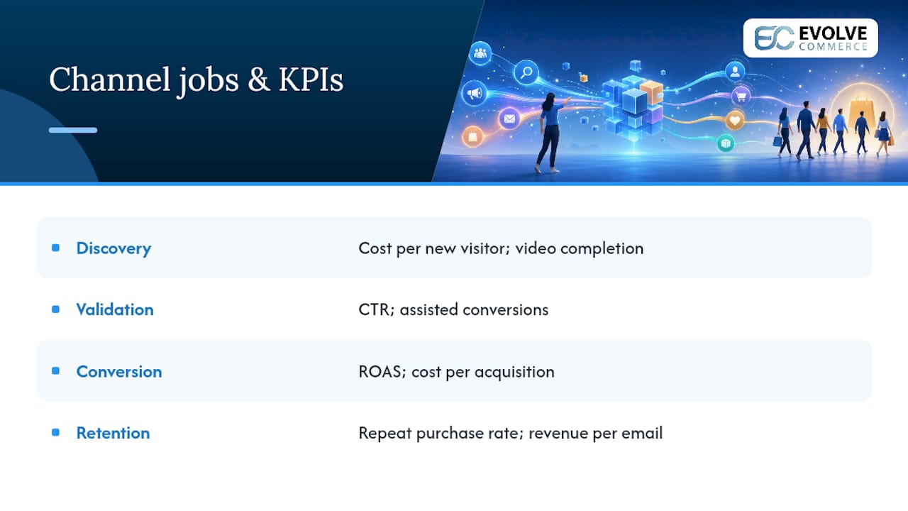 Four channel jobs with KPI measures